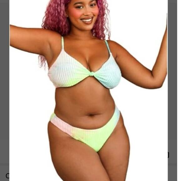 Dippin Daisy’s swimwear velvet tie dye knotted triangle bikini size 2x - Picture 1 of 10